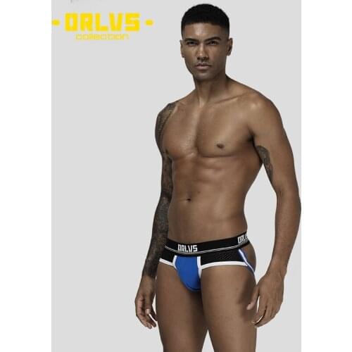 ORLVS Mens Sexy Underwear Briefs Jockstraps Men Mesh Double D G-string Thongs Male Lingerie Panties Gay Tanga HombreOR195