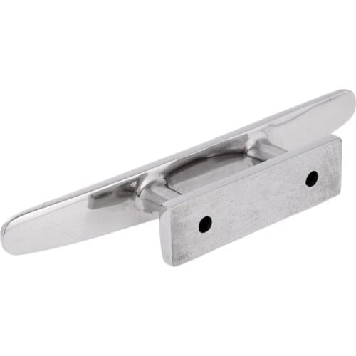 5 inch Marine 316 Stainless Steel Low Flat Mooring Boat Deck Rope Line Cleat, Pack of 1