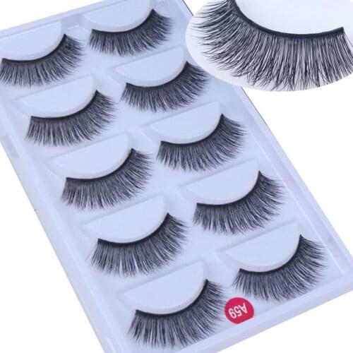 NEW 5 pairs real mink eyelashes natural false eyelashes 3D mink lashes makeup soft fake eyelash extension hand made eye ashes