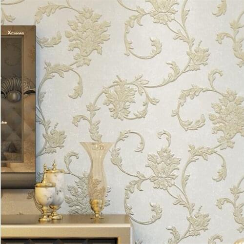Beibehang wallpaper 3D stereo carving pressure non-woven wallpaper luxury European warm living room bedroom TV backdrop