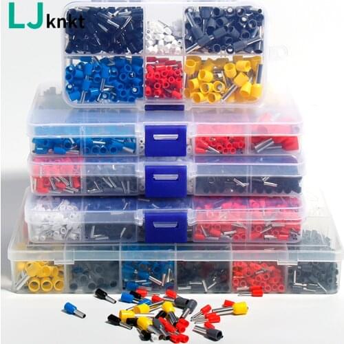 Crimping Insulated Tube Terminals Set Wiring Connector cable end e0508 e7508 e1008 e1508 e2508 electric engarce wire terminator