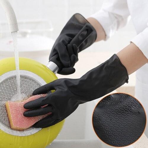 Disposable Silicone Cleaning Gloves Unisex Black Waterproof Dish Washing Mittens Household Scrubber Rubber Dishwashing