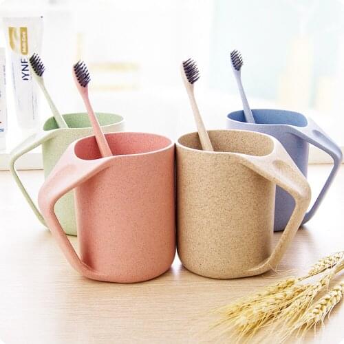 Bathroom Tumblers Plastic Mouthwash Cup Coffee Tea Water Mug Home Travel Solid Color Toothbrush Holder Cup Drinkware Tools