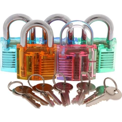 Transparent Visible Pick Cutaway Practice Padlock Lock With Broken Key Removing Hook Kit Extractor Set Locksmith Tool 5 Colors