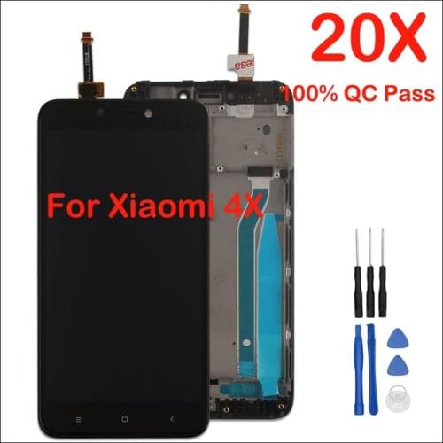 20pcs 100% Working LCD Glass Replacement Frame Touch Screen Display Digitizer Assembly for Xiaomi Redmi 4X with Repair Tool Kit
