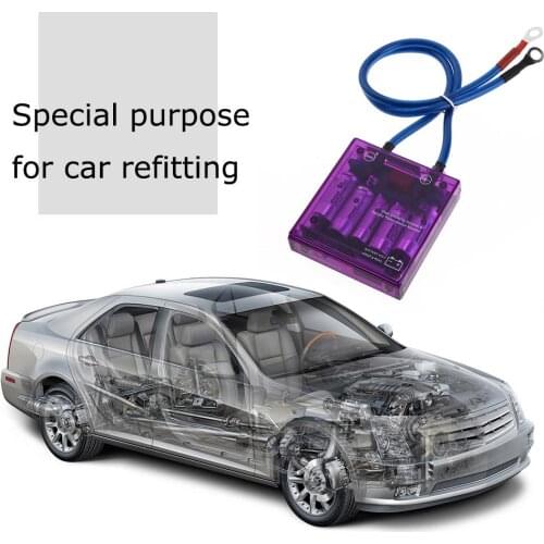 Digital Display Fuel Saver Grounding Voltage Regulator Stabilizer (Purple) MGO3