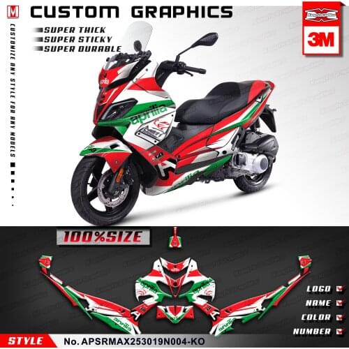 KUNGFU GRAPHICS Scooter Bike Décor Vinyl Stickers for for Aprilia SR MAX 250 300 2019 2020, Customizable