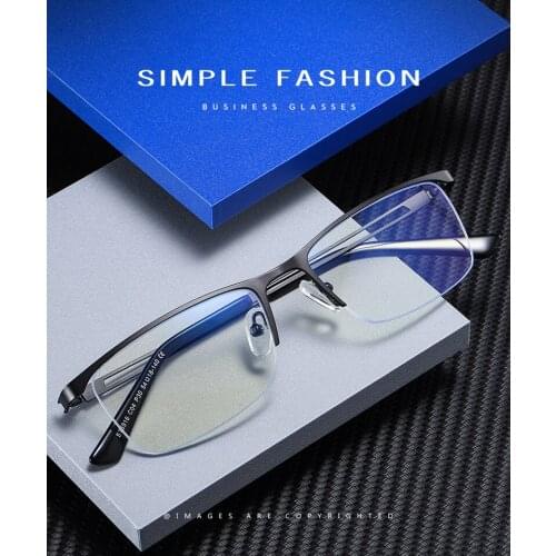 Agstum Vintage Anti Blue light Glasses Frame Metal Women Men Transparent Eyewear Frames