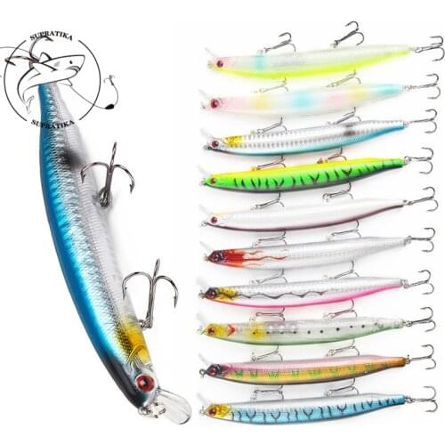 10Pcs/lot 19.1g 13.5cm Laser Artificial Floating Wobblers Minnow Lure With 3 6# Hooks For Sea Fishing Tackle Pesca