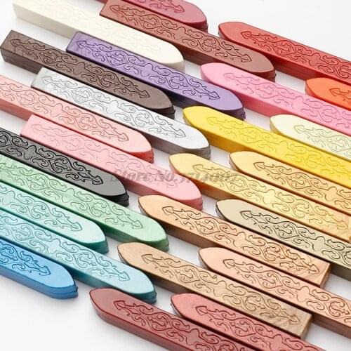 12 colors Vintage Retro Sealing Wax Seal Dedicated Beeswax Stick Wax Strips Paint Stamp Rod Wax Grip Mount for Stamps