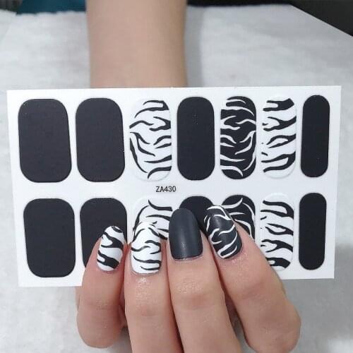 14 Tips/Sheet Nail Polish Strips DIY Waterproof Nail Wraps Cute Cartoon Animal Pattern Nail Stickers Nail Patch for Women 2021