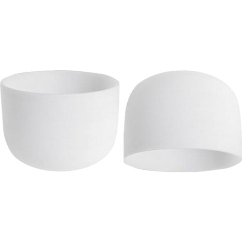 2 Pcs 8Inch Note Perfect Sound Chakra Frosted Quartz Crystal Singing Bowl E Solar Plexus & F Heart