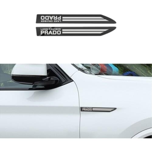 2PCS Stainless Steel Side Wing Badge Emblem Fender for Toyota prado land cruiser Accessories