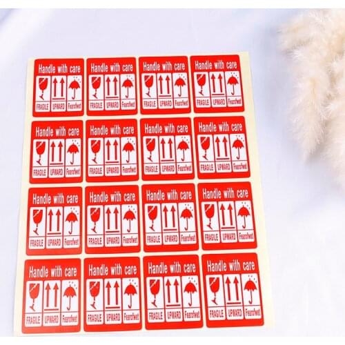 40/50/100/240pcs/lot Fragile Warning Label Sticker Fragile Sticker Up and Handle With Care Keep Dry Shipping Express Label
