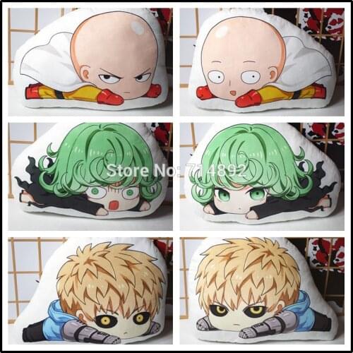 Anime ONE PUNCH MAN figure pillow toy Saitama Genos Tornado stuffed plush doll double sided case cosplay 50cm toy gift