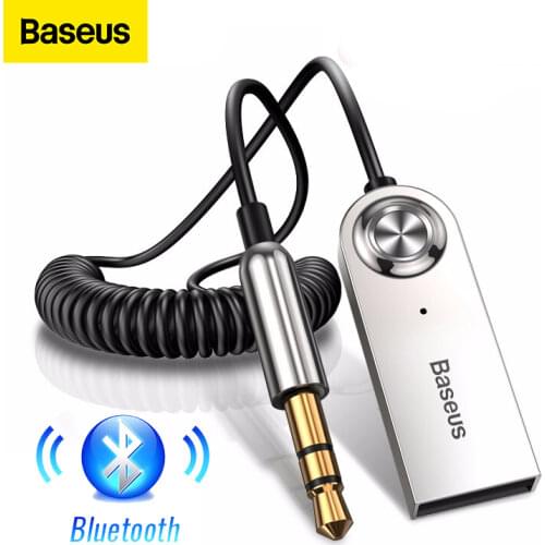 Baseus AUX Bluetooth Adapter Car 3.5mm Jack Dongle Cable Handfree Car Kit Audio Transmitter Auto Bluetooth 5.0 Receiver
