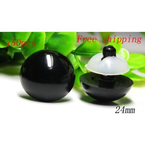 Free shipping!!!24mm round plastic black color eyes for plush Toy eyes with washers--30pcs