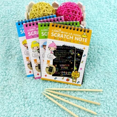 Scratch Note Black Cardboard Creative DIY Draw Sketch Notes for Kid Toy Notebook