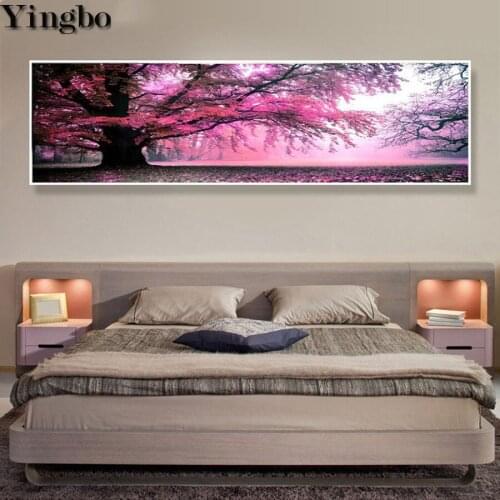 Large diamond painting mosaic Diamond embroidery Cherry tree landscape diy cross stitch crystal square 3d home decorative