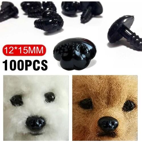 100pcs 12*15mm Black Plastic Doll Nose for Teddy Bear Animal Doll Kids DIY Puppet Craft Toys Accessories