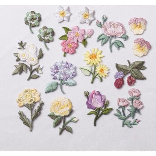 Flower Patches For Clothing Embroidery Iron On Applique Floral for Kids Bags Dress Clothes Patchs for DIY Sticker Transfer