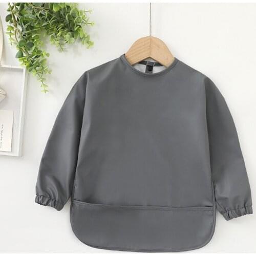 GXMB Baby Long Sleeve Bib Toddler Waterproof Smock with Pocket Infant Feeding Apron