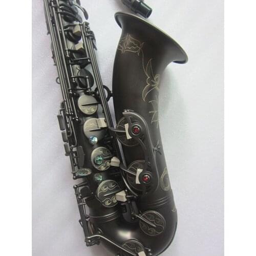 Brand new Woodwind Instrument Bb Tenor Saxophone Brass Body Black matte Tenor Sax with Carry Case Gloves