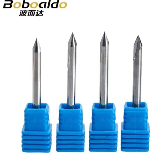 5PC/set 4mm 2 Flutes Straight Engraving Bits deep cutter For wood hardwood CNC Carving V Bits Carving machine tools end mill