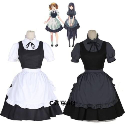 Isekai Shokudo Areta White Black Lolita Maid Apron Dress Uniform Suit Outfit Anime Cosplay Costumes