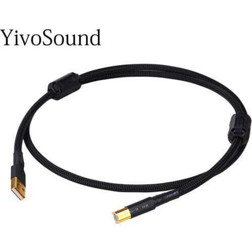 HIFI Top-rated Silver Plated + shield USB Cable High Quality Type A to Type B Hifi Data Cable For DAC Decoder data card upgrade