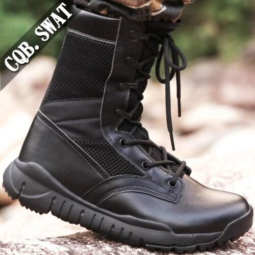 Summer breathable military mens ultra-light combat boots men 07 breathable high-end tactical Martin land combat tooling boots