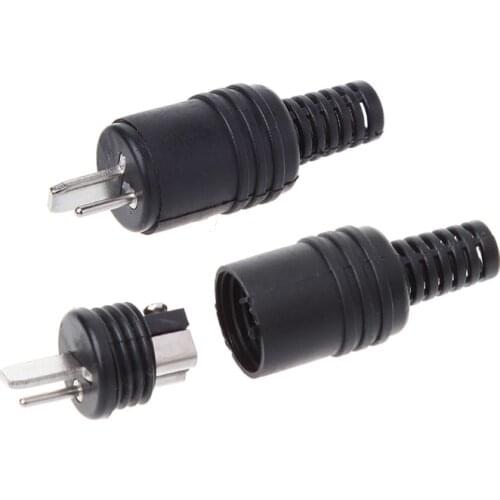 OOTDTY 10 Pcs 2 Pin DIN Speaker Plug 2-Pin Plug Hifi Loudspeaker Cable Solder Connector Black Color Plug