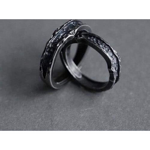Original design "Abyss" retro ring couple ring Locomotive Rock and Roll Gothic Punk Ring