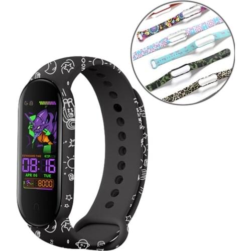 For Xiaomi MiBand 5 Leopard Strap Soft TPU Bracelet Smart Wristband Fitness Adjustable Wriststrap For Miband 5 Replacement