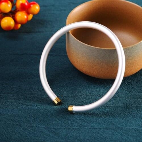 S999 Sterling Silver Jewelry Womens Sandblasted Ancient Silver Bracelet