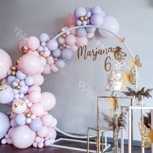 DIY Balloon Garland Arch Kit Macaron Pastel Pink Purple Girl Birthday Decoration Baby Shower Anniversary Party Globos Supplies