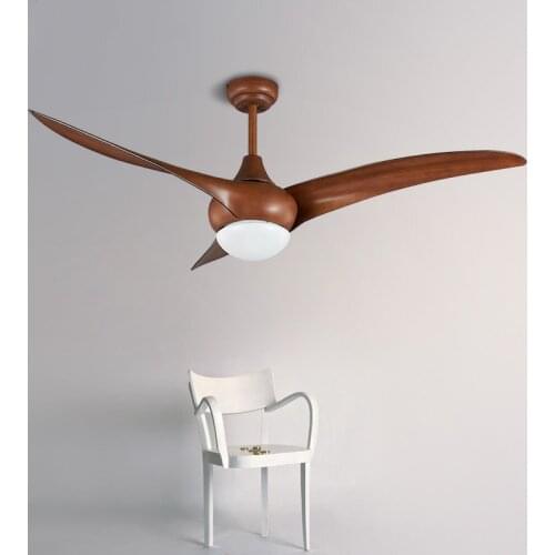 Modern Ceiling Fan with LED Light 52-inch Ventilator Remote Control Brown Minimalist Artist Dining Room Living Room Bedroom