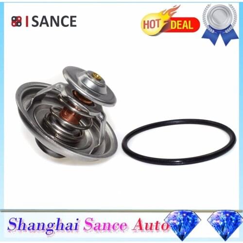 ISANCE Coolant Thermostat 078121113F 077121113 078121113J 078121113C For Audi 100 90 A4 A6 A8 Allroad Quattro Cabriolet S4 2.7L