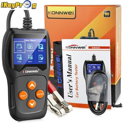 KONNWEI KW600 Car Battery Tester 12V 100 to 2000CCA 12 Volts Battery Tools for the Car Quick Cranking Charging Diagnostic