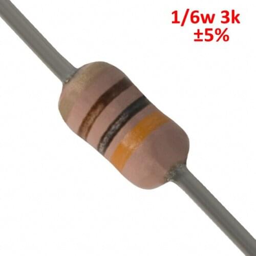 PHISCALE Carbon film resistor 3k 1/6w 0.167w 5% Tolerance 1000pcs