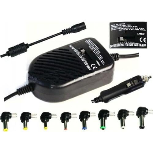 High Power DC 80W Adaptor Car Auto Charger Power Supply Adapter Set with 8 Datechable Plugs for Laptop Tablet 50sets/lot