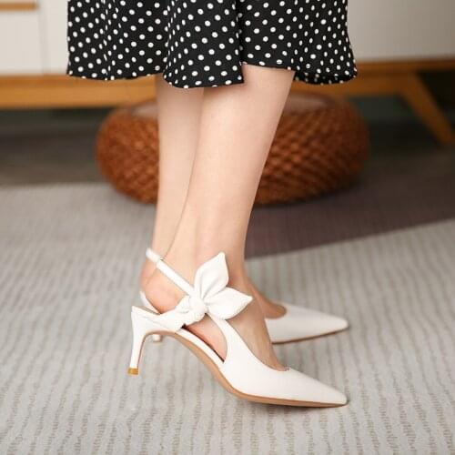 Womens Sandals 2021 New Summer Pointed High Heel Shoes with Buckle Bow Pumps