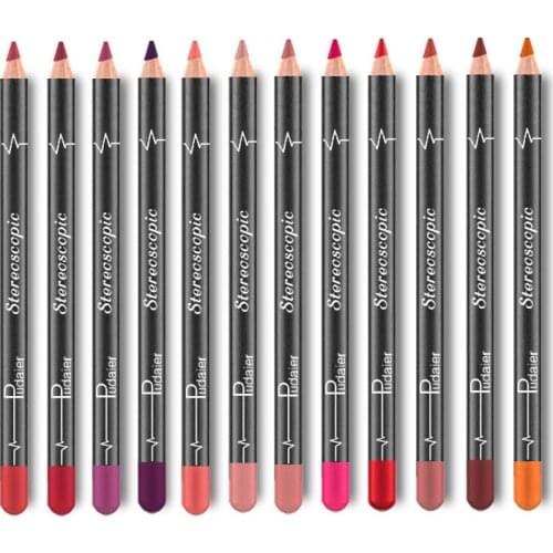 12 Colors/Set Makeup Lip Liner Stylish Solid Color Sexy Matte Stick Waterproof Lasting Lip Liner Pencil Makeup Cosmetics