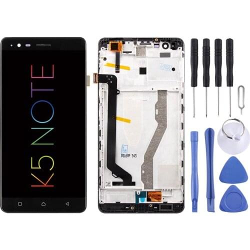2019 AAA+++ LCD Screen and Digitizer Full Assembly with Frame for Lenovo K5 Note (Black)