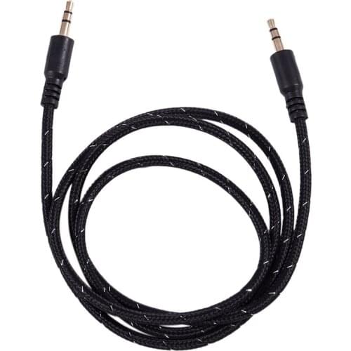 1M 3.5mm Stereo Male to Male Jack Aux Cable Audio Auxiliary Lead For Phone Car, Black