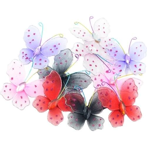 10 Mesh Stocking Butterflies Butterfly Wedding Decoration Scrapbooking Craft