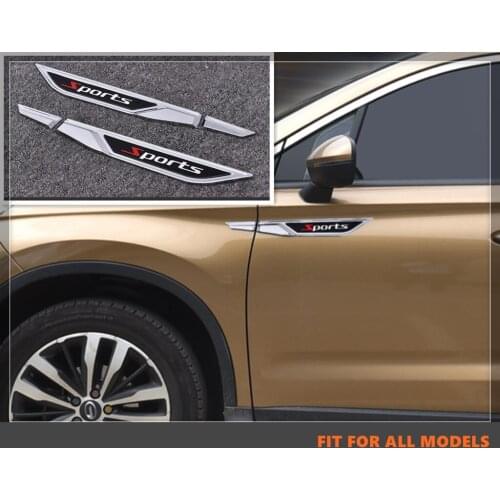 4pcs Car Side Air Vent Sticker Side Vent Fender Air Flow Wing Cover Trim ABS Sticker Sports Letters Fit For All Car Models