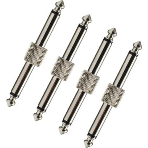4 Pack 1/4 Inch 6.35mm Straight Pedal Coupler Connector for Guitar Pedal Board Accessory