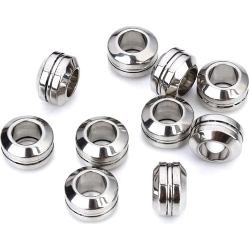 5PCS 11mmx6mm Silver Tone Stainless Steel Spacer Beads For Jewelry Making DIY Findings Fit Bracelet Necklace Accessories