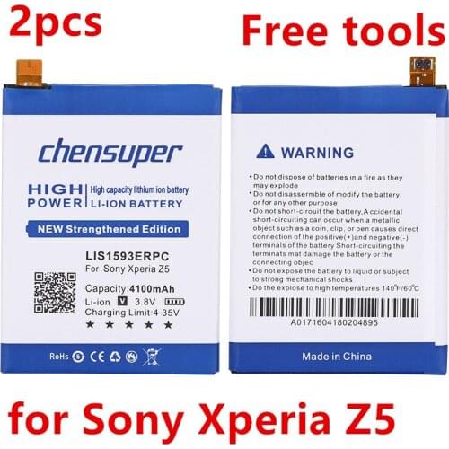2pcs/4100mAh LIS1593ERPC Battery for Sony Xperia Z5 E6603 E6653 E6633 E6683 E6883 Cell Phone Battery